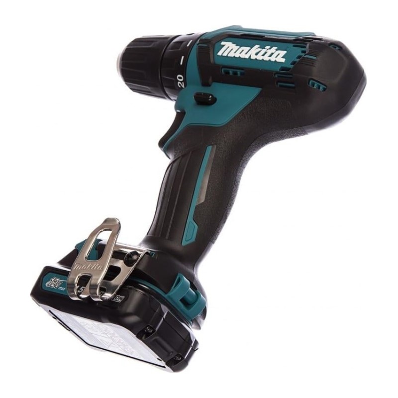 Дрель-шуруповерт Makita DF333DWYE, 2 аккумулятора Li-ion (1,5Ач), 12V, 10 мм, 30 Нм, кейс