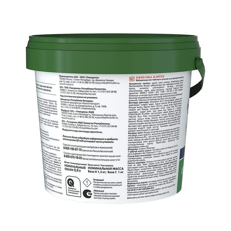 Краска для стен и потолков Finncolor Oasis Hall&Office 4 основа А (0,9 л)