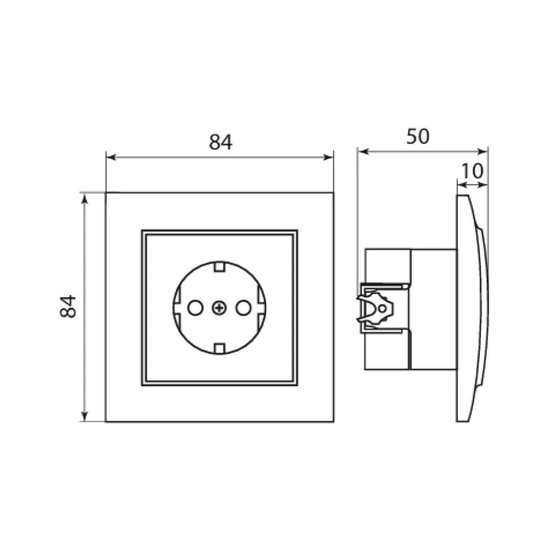 Розетка с/у Минск ERR16-029-100-44, 1 гнездо, с/з, з/ш и крышкой, IP44, белая