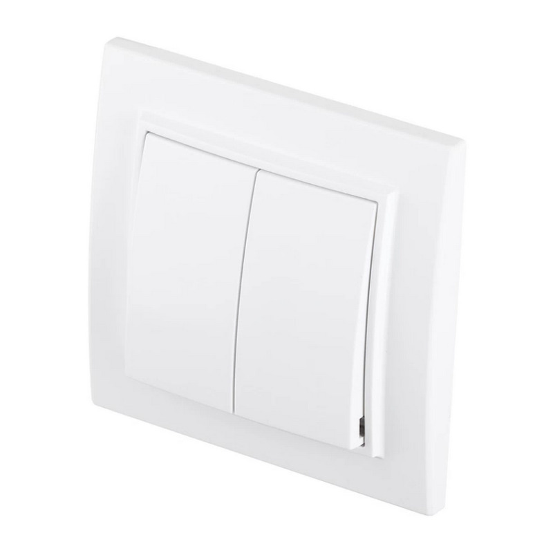 Выключатель с/у Минск ERV10-023-10, 2 клавиши, б/инд, белый