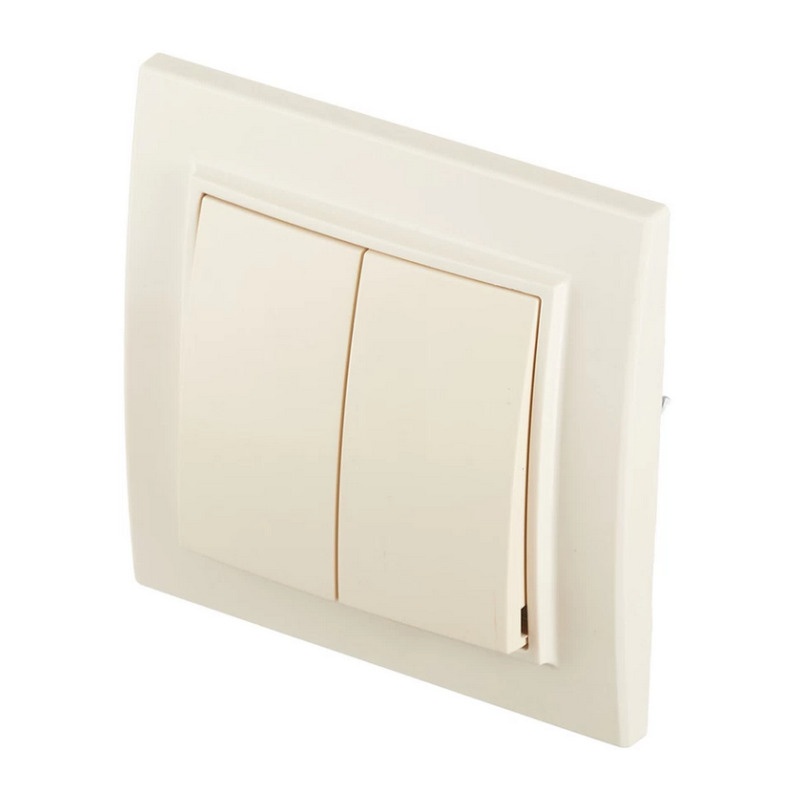 Выключатель с/у Минск ERV10-023-20, 2 клавиши, б/инд, бежевый