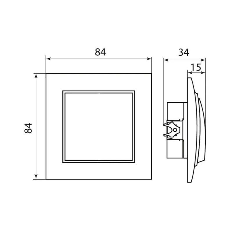 Переключатель с/у Минск ERV10-025-20, 1 клавиша, б/инд, бежевый