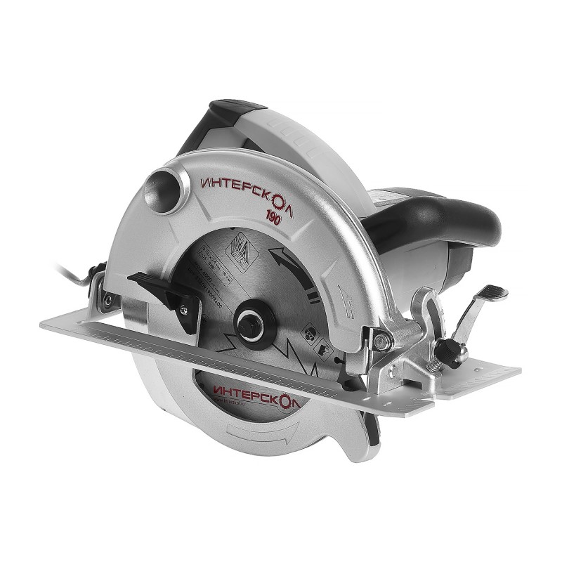 Пила циркулярная сетевая Интерскол ДП-190/1600М, 1,6кВт, d=190 мм, глубина пропила=65 мм
