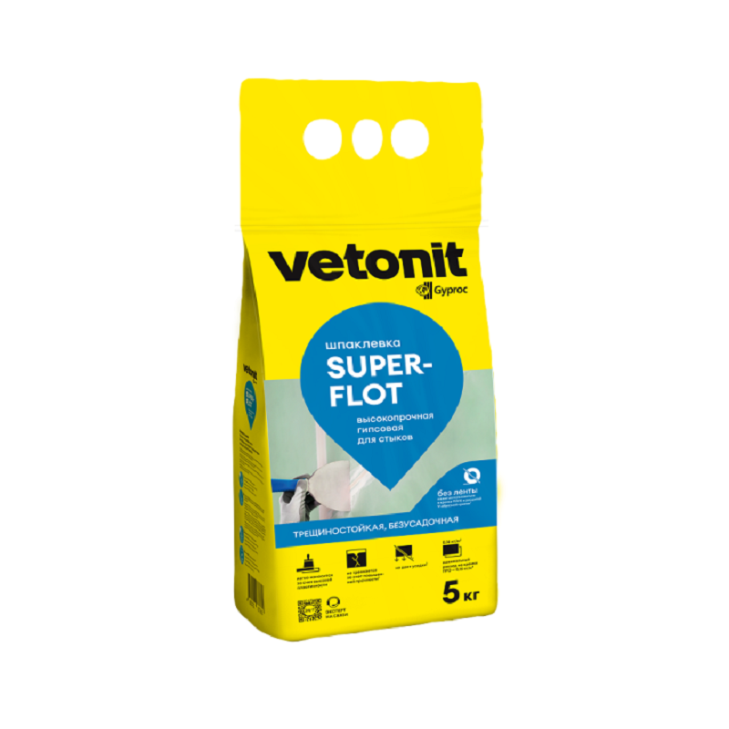 Шпаклевка гипсовая для стыков Vetonit Superflot, 5 кг