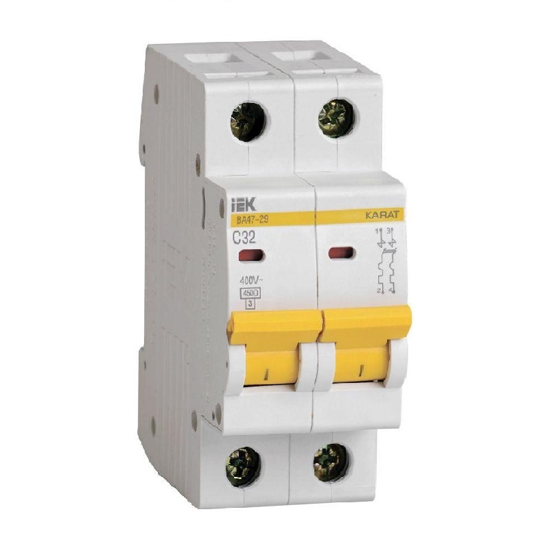 Автоматический выключатель IEK Karat ВА 47-29 4,5кА, С 32А, 2П, MVA20-2-032-C