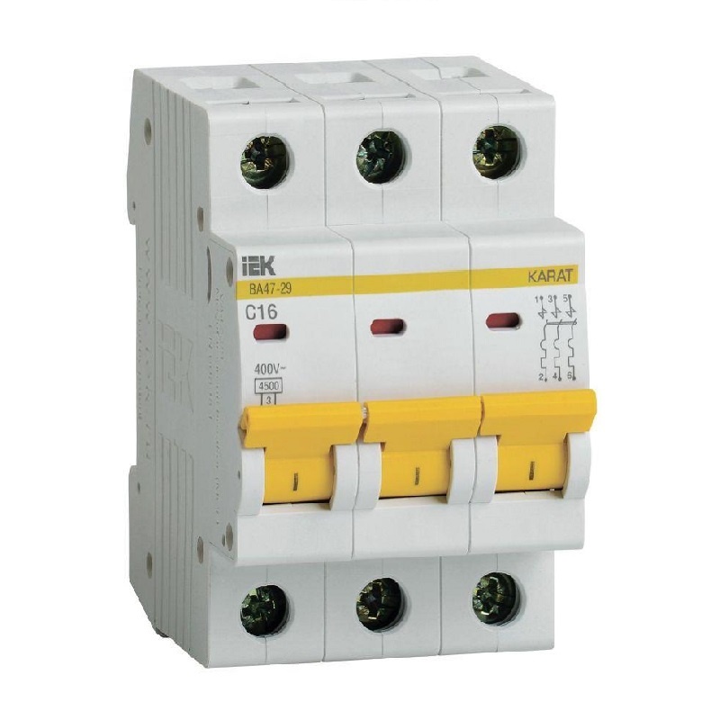 Автоматический выключатель IEK Karat ВА 47-29 4,5кА, С 16А, 3П, MVA20-3-016-C