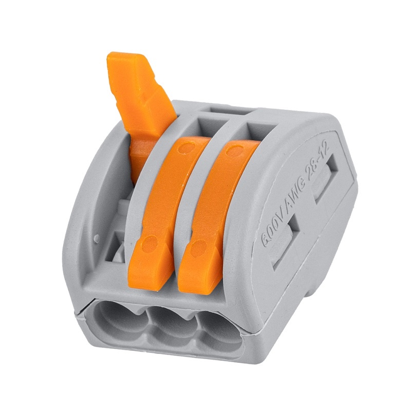 Клемма с рычажком 222-413 без пасты, 3 провода 0,1-2,5 мм2 (5 шт.)