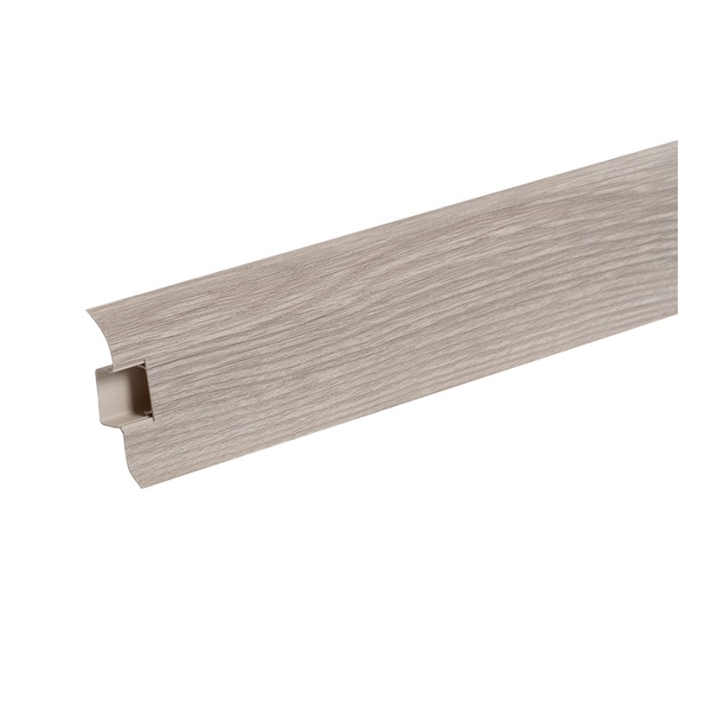 Плинтус Ideal Комфорт 215, с кабель-каналом, дуб снежный, 55 мм (2,2 м)