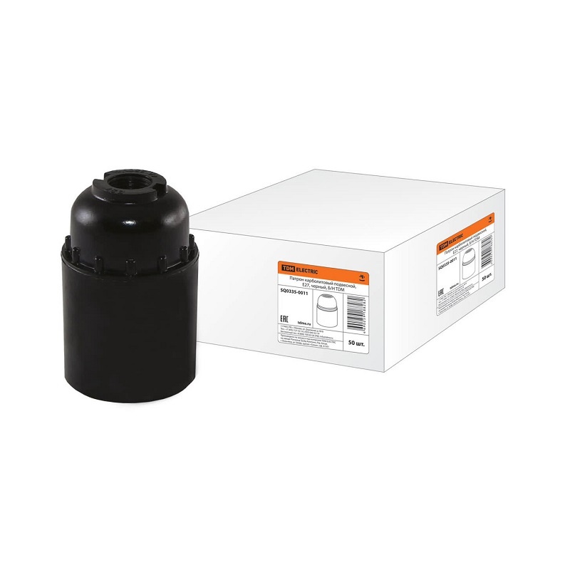 Патрон E27 карболитовый подвесной 4А, 230В