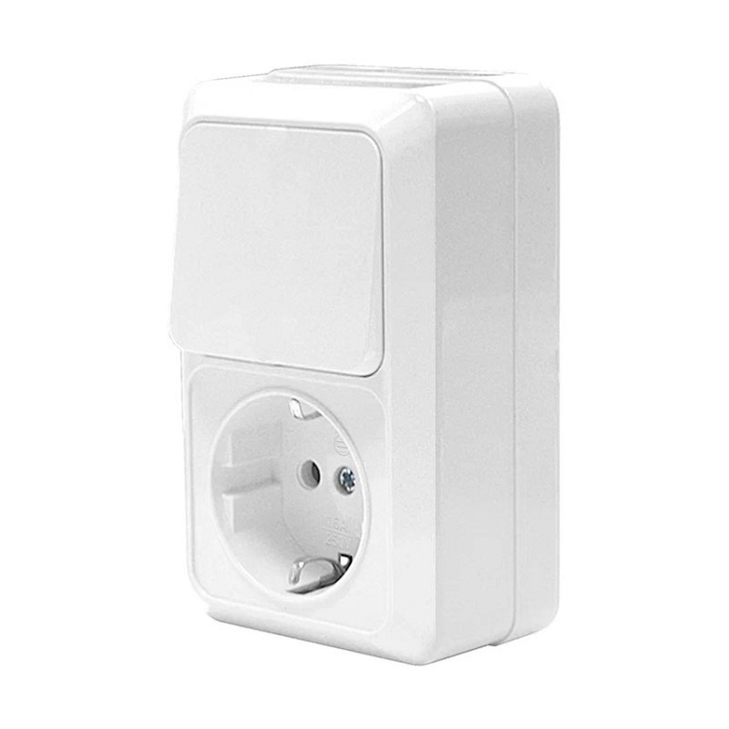 Блок БКВР о/у Олимп О0038, 1 клавиша  + 1 гнездо с/з, белый