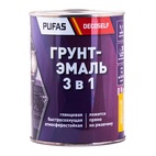 Грунт-эмаль Pufas Decoself 3 в 1 глянцевая серая (0,9 кг)