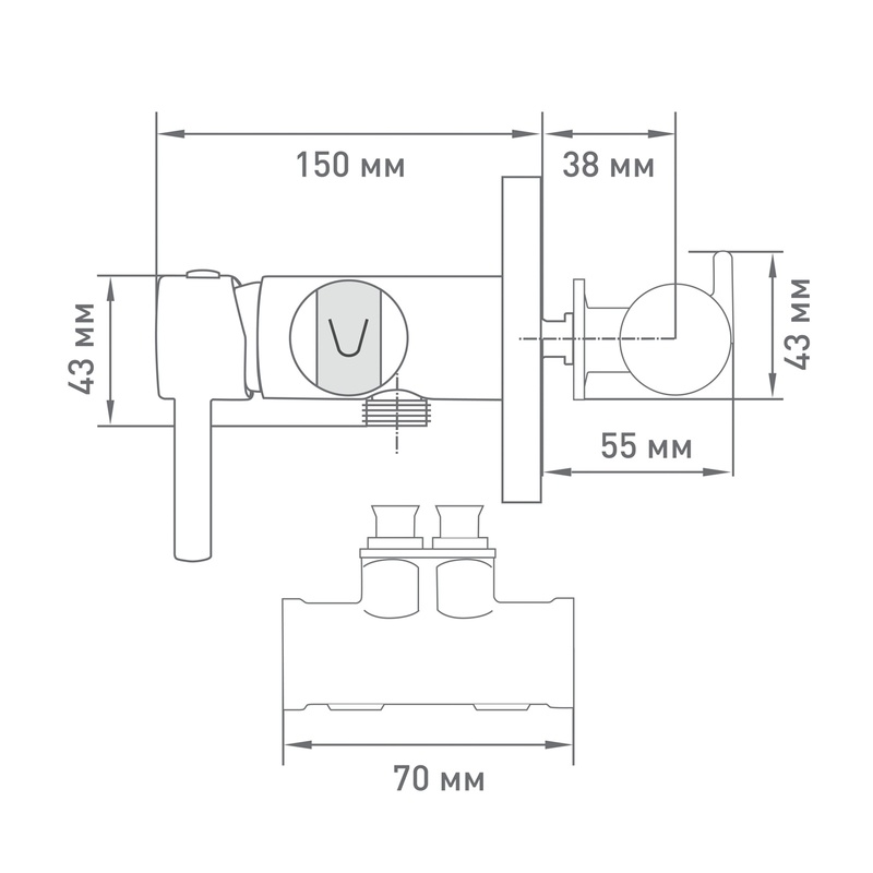 Гигиенический душ Mix&Fix Buggy 0209 со смесителем, встраиваемый