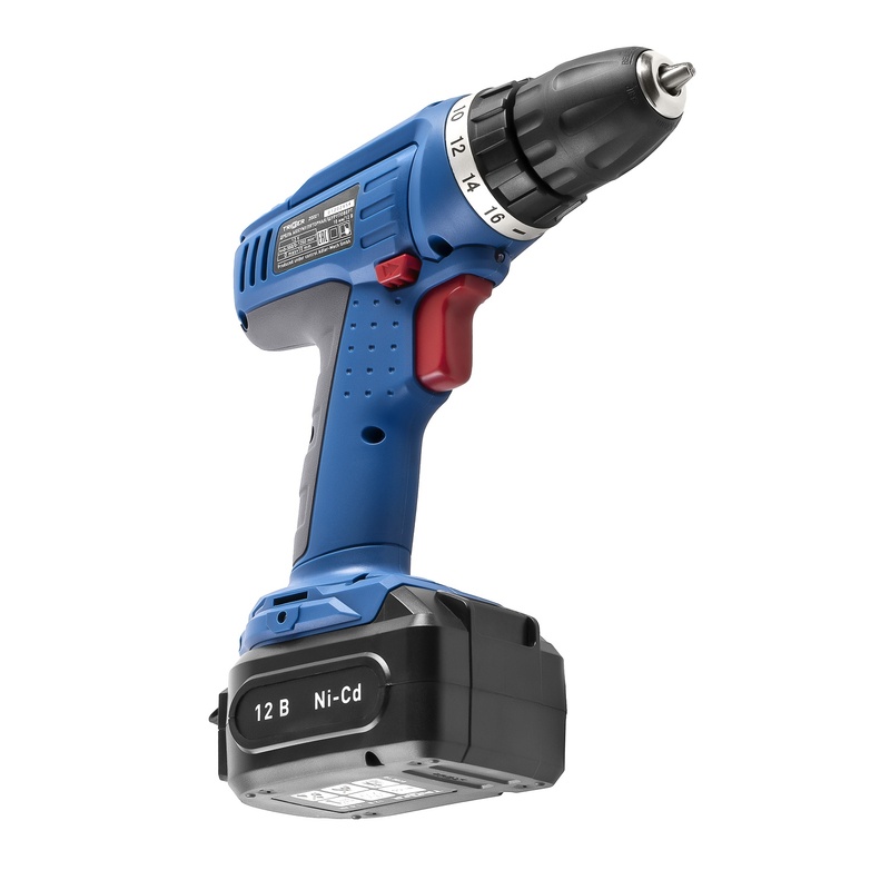Дрель-шуруповерт Trigger 20001, 2 аккумулятора (1,5Ач), 10 мм, 12V, кейс