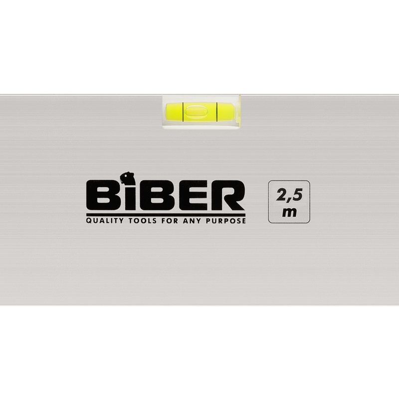 Правило Biber 35604 анодированное с уровнем и ручками 2,5 м