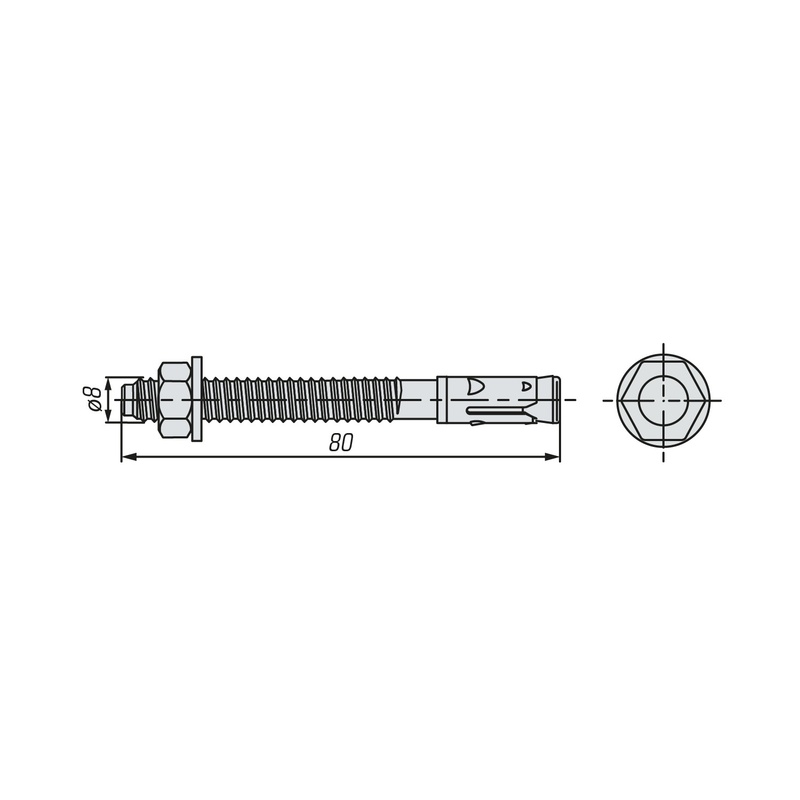 Анкер клиновой SWFS М8х80 (2 шт)