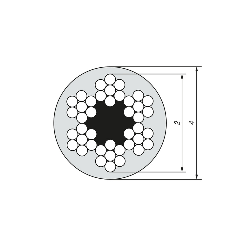 Трос в оплетке SWFS ПВХ 2/4 (250 м)