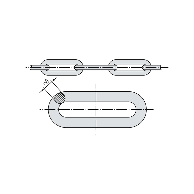 Цепь длиннозвенная SWFS DIN763 М6 (30 м)