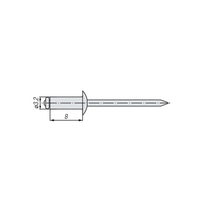 Заклепка вытяжная комбинированная SWFS 3,2х8 (27 шт) пакетик