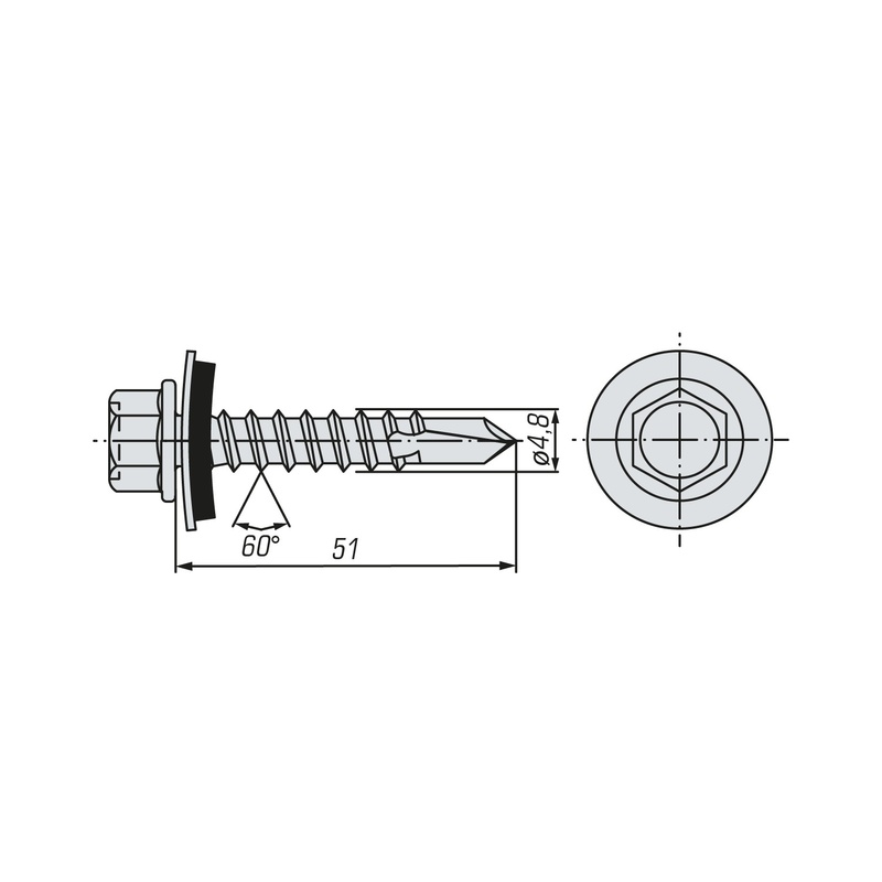 Саморез кровельный SWFS Premium RAL-3003 ZP 4,8х51 (2500 шт)