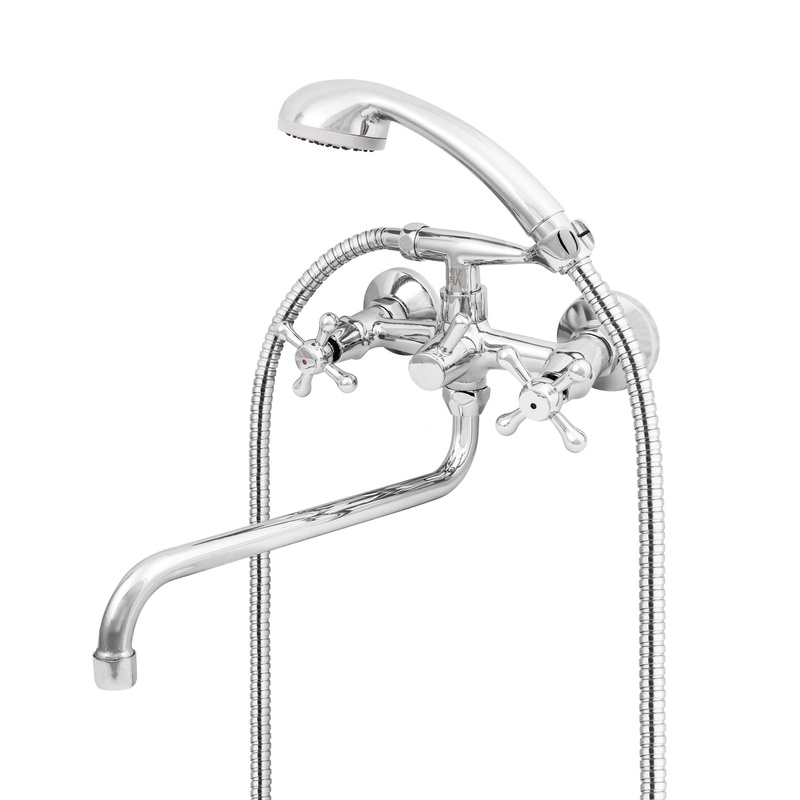 Смеситель для ванны Mix&Fix Soffron 7401-04 с аксессуарами, S- излив 350мм