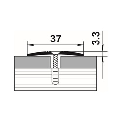Порог стыкоперекрывающий Лука, дуб темный (1,8 м х 37 мм)