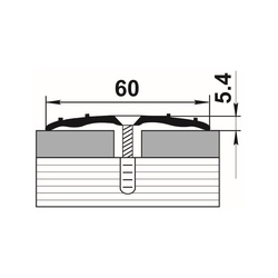 Порог стыкоперекрывающий Лука, бук (0,9 м х 60 мм)