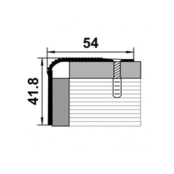 Порог угловой Лука, золото (1,8 м х 41,8 мм х 54 мм)
