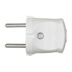 Вилка прямая разборная Makel 10001, 6А, 230В, б/з, белая