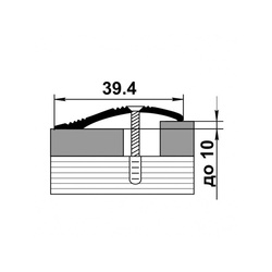 Порог разноуровневый Лука, золото, перепад 2,2-10 мм (0,9 м х 39,4 мм)