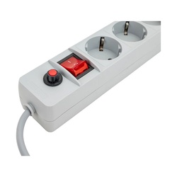 Фильтр сетевой 6 гнезд 967U-5005, ПВС 3х0,75, 2200Вт, 10А, 5м, серый