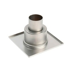 Трап металлический вертикальный d=50мм 150х150мм, не регулируемый, хром