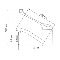 Смеситель для раковины Klip 815 локтевой, без подводки