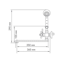 Смеситель для ванны Mix&Fix Soffron 7401-01 с аксессуарами, L- излив 350мм
