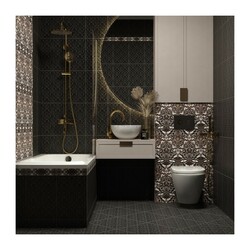 Плитка настенная Керамин Органза 5Т, черная, 275х400х7,5 мм