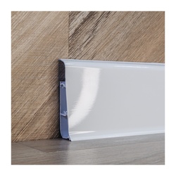 Плинтус Ideal Деконика, со съемной панелью, белый глянцевый, 85 мм (2,2 м)