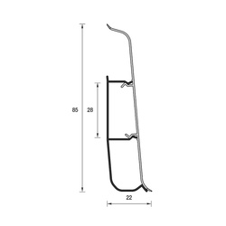 Плинтус Ideal Деконика, со съемной панелью, клен патина, 85 мм (2,2 м)