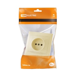 Розетка с/у Таймыр SQ1814-0111, 1 гнездо, б/з, слоновая кость