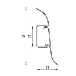Плинтус Ideal Классик, с кабель-каналом, дуб латте, 55 мм (2,2 м)