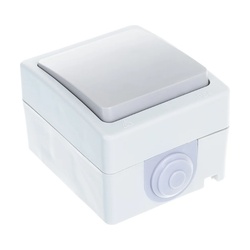 Выключатель о/у Аллегро 1279, 1 клавиша, б/инд, IP54, серая