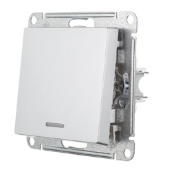 Выключатель с/у Atlasdesign ATN000313, 1 клавиша, с/инд, алюминий