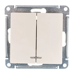 Выключатель с/у Atlasdesign ATN000253, 2 клавиши, с/инд, бежевый