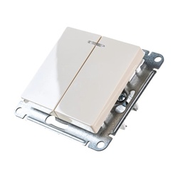 Выключатель с/у Atlasdesign ATN000253, 2 клавиши, с/инд, бежевый