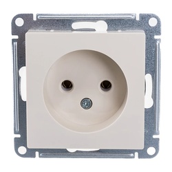 Розетка с/у Atlasdesign ATN000241, 1 гнездо, б/з, бежевая