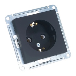 Розетка с/у Atlasdesign ATN001043, 1 гнездо, с/з, карбон