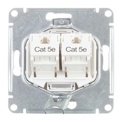 Розетка компьютерная RJ-45 с/у Atlasdesign ATN000185, 2 гнезда, белая