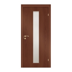 Полотно дверное OLOVI ламинир. Итальянский Орех 600х2000мм со стеклом L2 с замком