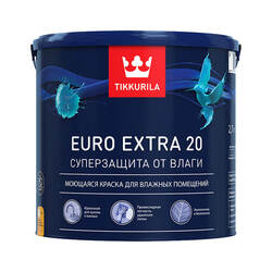 Краска для влажных помещений Tikkurila/Tikkivala Euro Extra 20 A полуматовая (2,7 л)