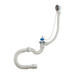 Сифон для ванны Orio А-40089, 1 1/2"х40мм, перелив, гибкая труба