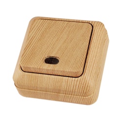 Выключатель о/у Ладога SQ1801-0047, 1 клавиша, с/инд, светлое дерево