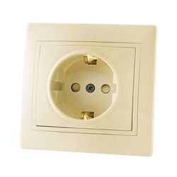 Розетка с/у Таймыр SQ1814-0116, 1 гнездо, с/з, з/ш, слоновая кость